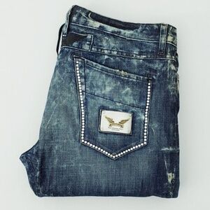 New ROBIN'S JEAN Slim Straight Zippered Jean SZ 40